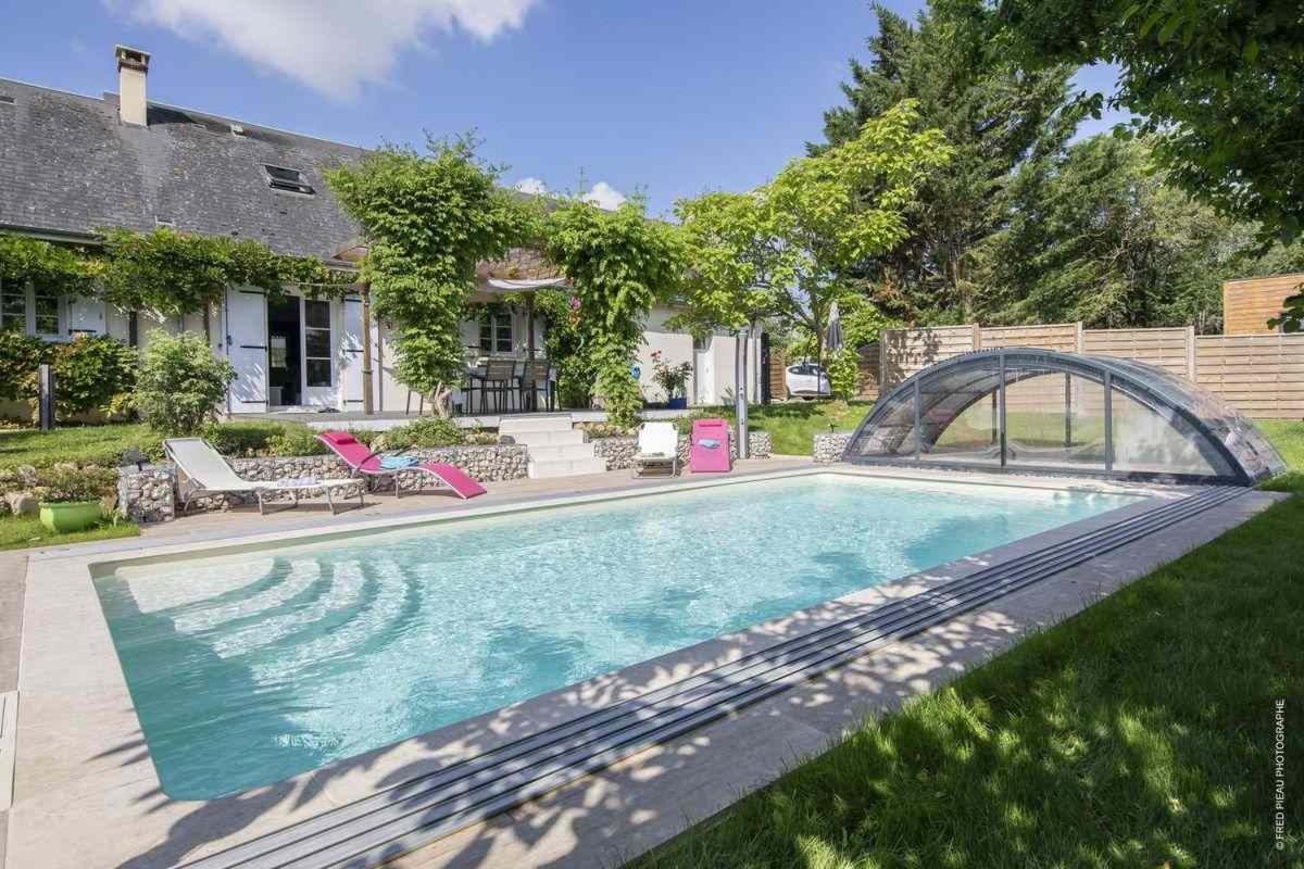 Au Coeur Du Bien-Etre, Gite Avec Piscine Chauffee Et Couverte, Spa, Sauna, Massages Monteaux Exteriör bild